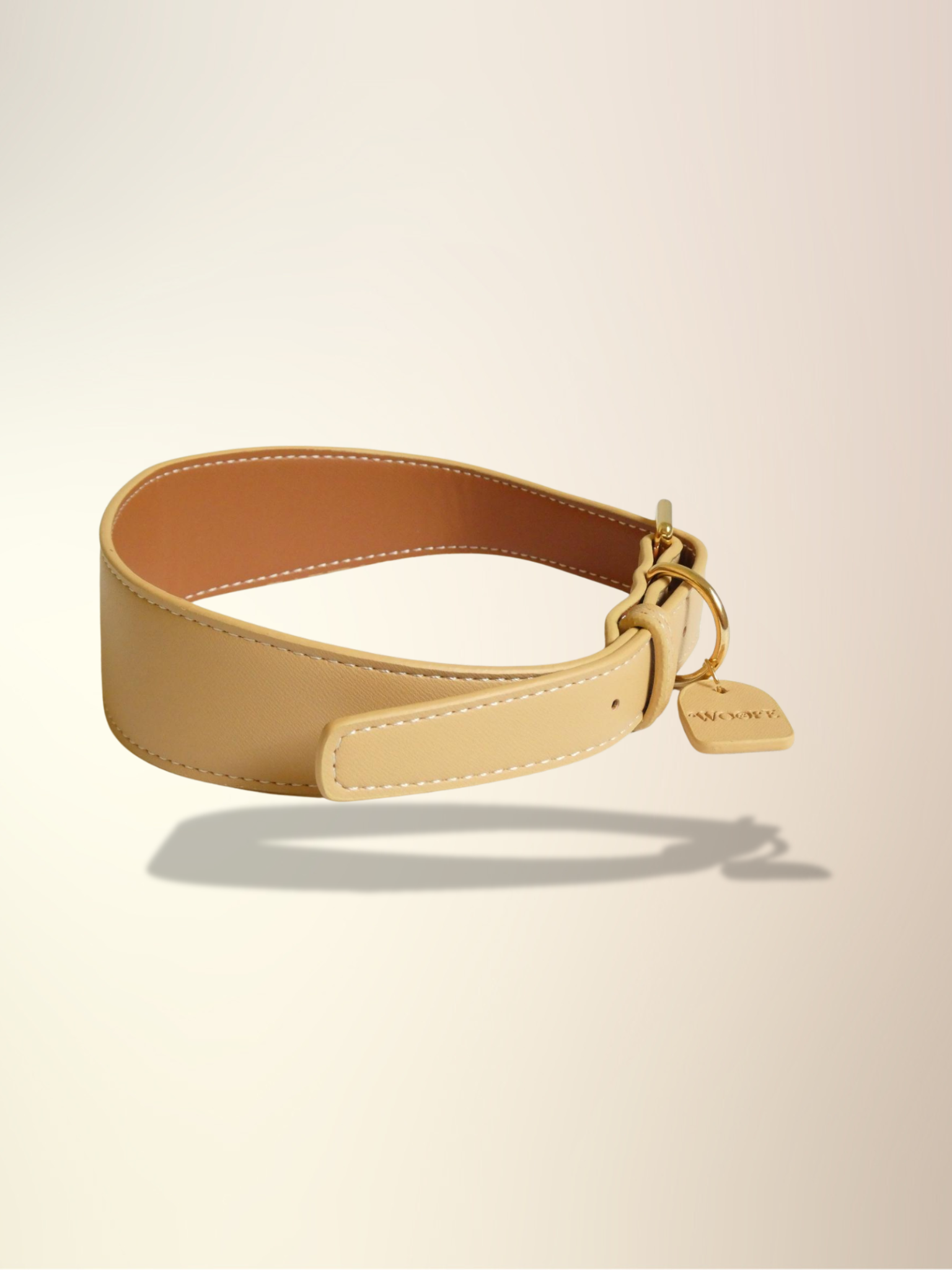 Beige Vegan Leather Collar