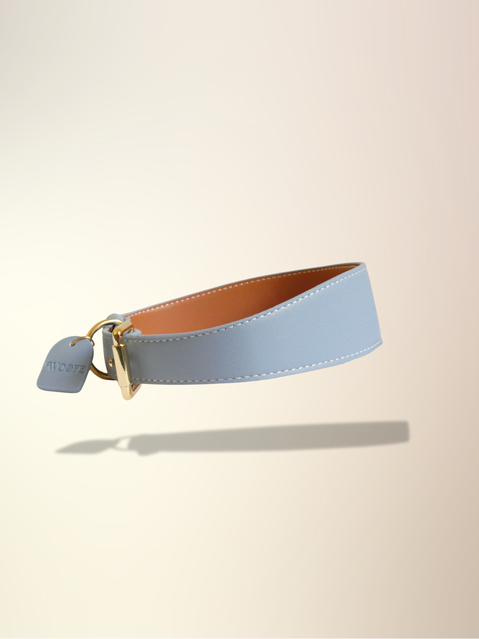 Blue Vegan Leather Collar